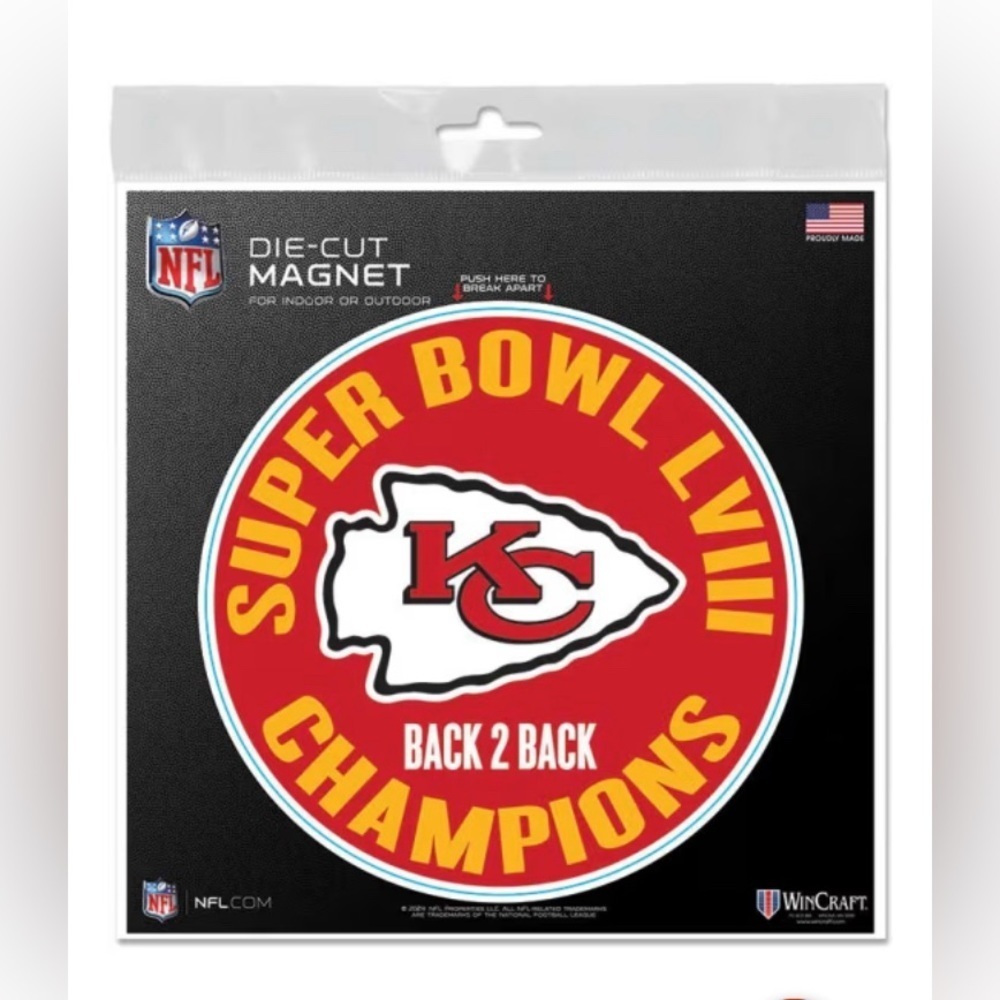NEW - Wincraft KANSAS CITY CHIEFS SUPER BOWL LVIII CHAMPS MAGNET